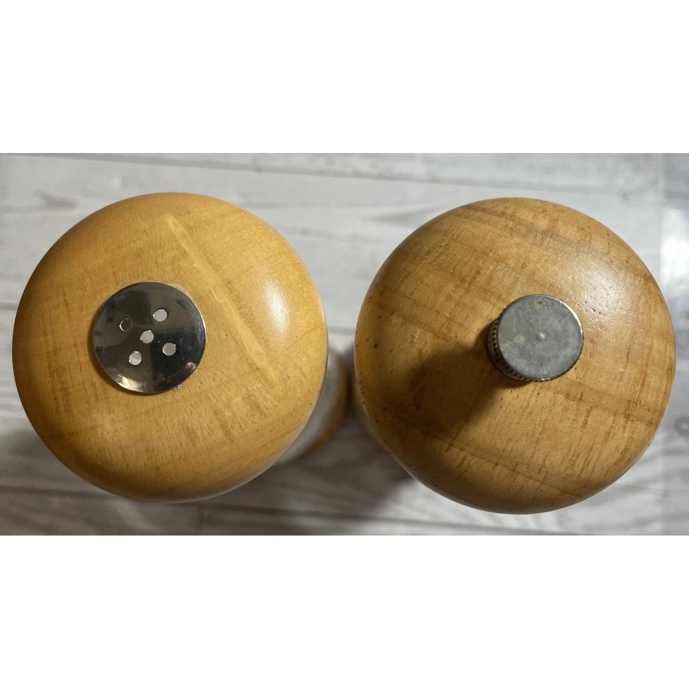 Olde Thompson VINTAGE 8" Acrylic Beech Wood Salt & Pepper Mill Set Farmhouse - Picture 2 of 5